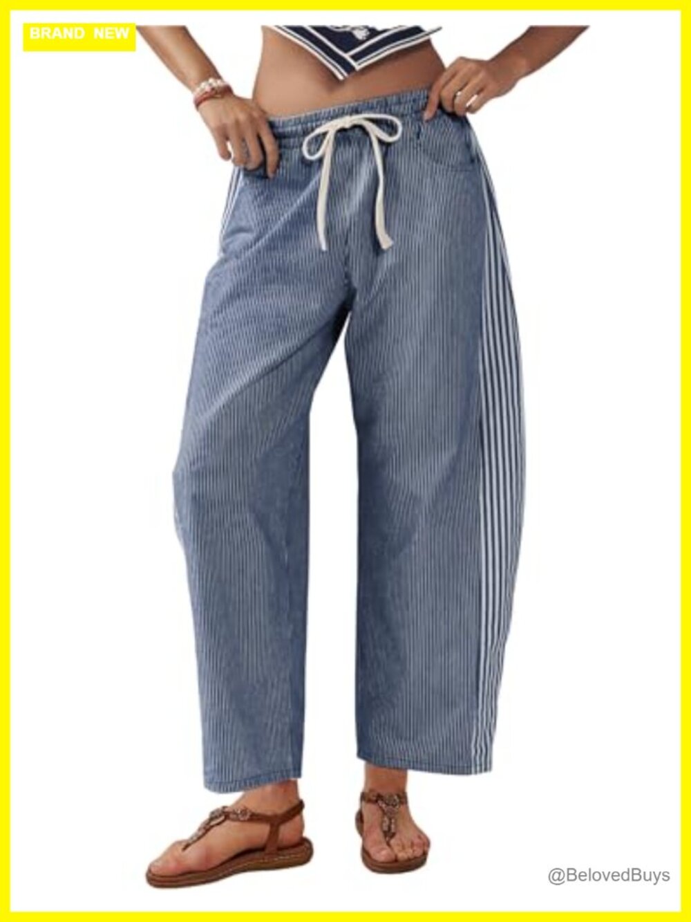 Women's Baggy Wide Leg Jeans Mid Rise Barrel Denim Ankle Pants Pull On